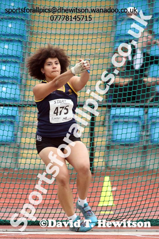 Womens under-20s hammer, Northern Championships, Sport City, Manchester. Photo: David T. Hewitson/Sports for All Pics